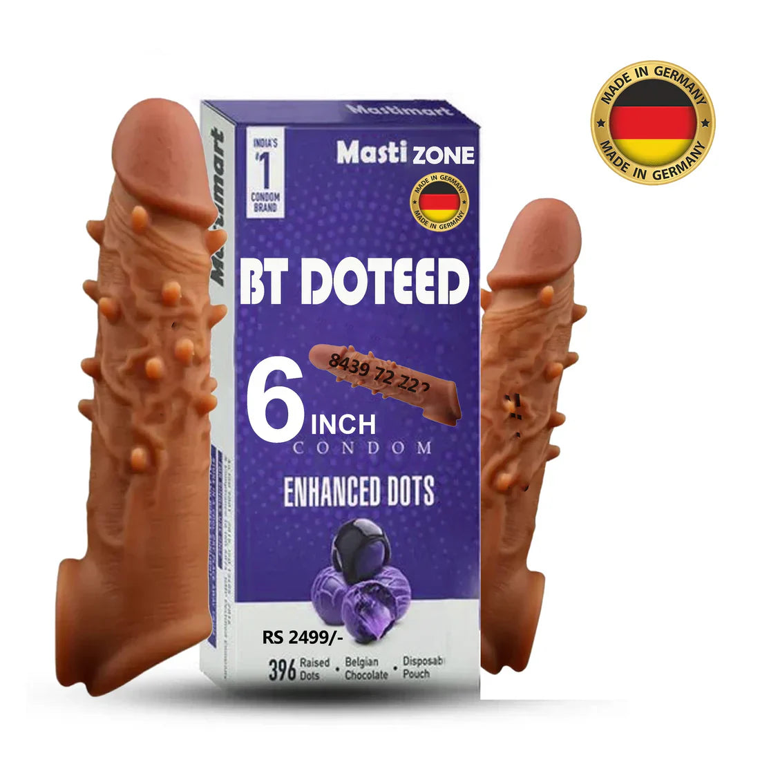 6 Inch BT Doteed Condom with Realistic Texture Sensual Experiences